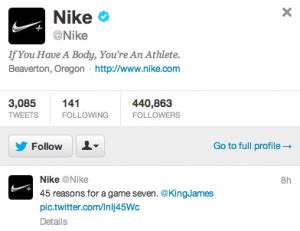 nike tweet|nike twitter followers.